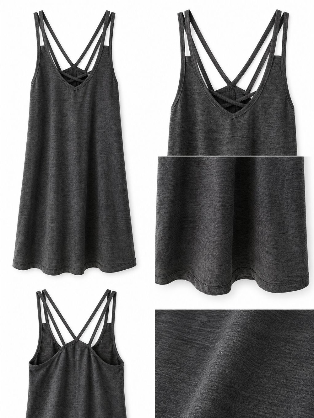 Women’s Gray Strappy Tank Top